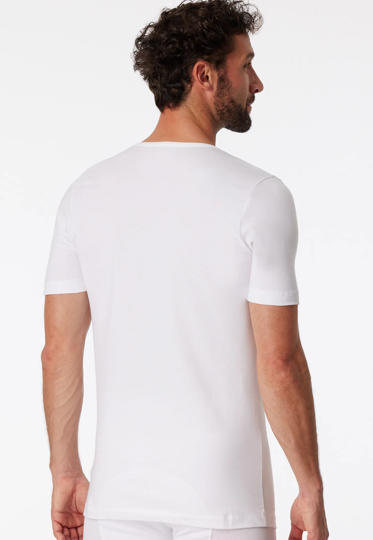 Shirts kurzarm 2er-Pack tiefer V-Ausschnitt weiß – 95/5