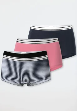 Shorts 3er-Pack dunkelblau/ rosa/ geringelt - 95/5