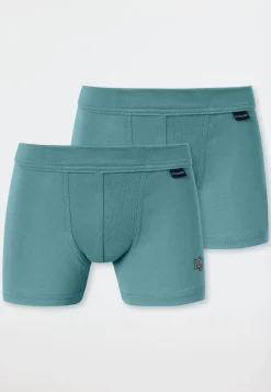 Shorts 2er-Pack grün - Fine Rib