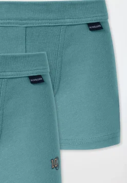 Shorts 2er-Pack grün - Fine Rib
