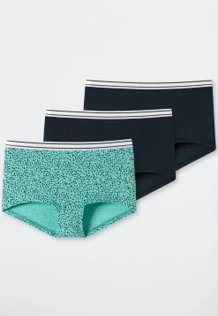 Shorts 3er-Pack Punkte mint/uni dunkelblau - 95/5