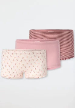 Shorts 3er-Pack Ringel Blümchen rosa - 95/5