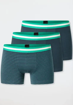 Shorts 3er-Pack Ringel dunkelblau/ grün - 95/5