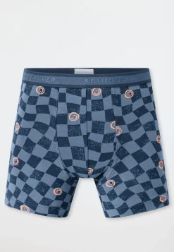 Shorts 3er-Pack Ringel Karos Smiley mehrfarbig - 95/5