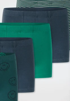 Shorts 5er-Pack Ringel Smiley grün/ blau - 95/5