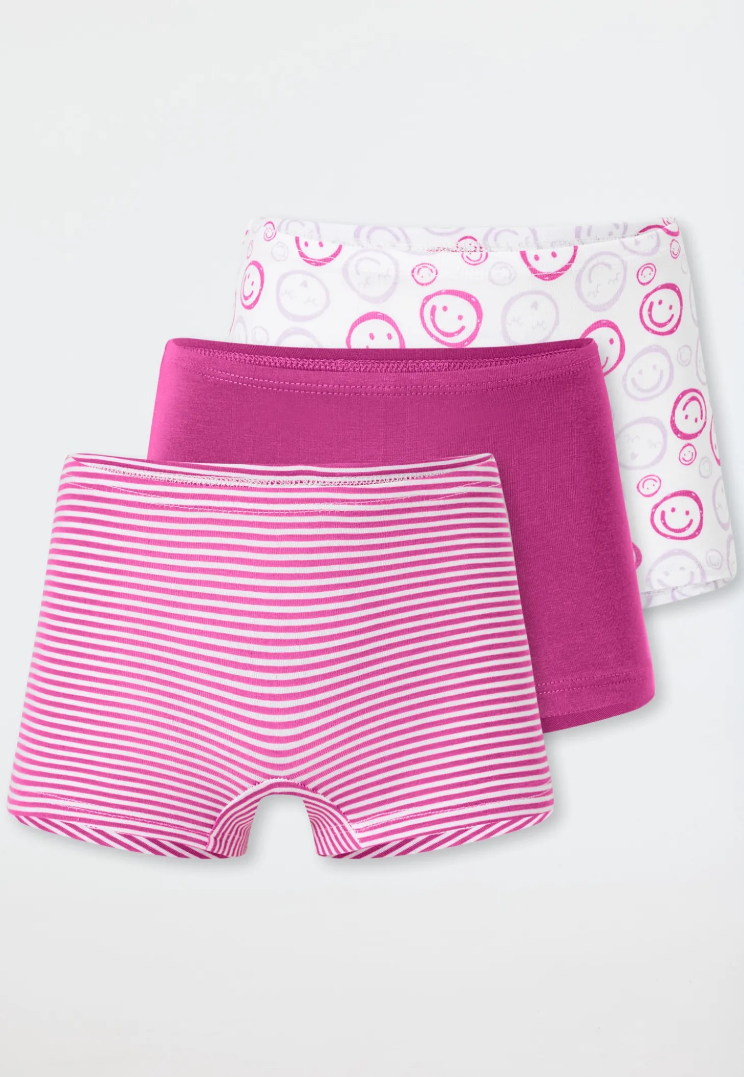 Shorts 3er-Pack Ringel Smiley mehrfarbig - 95/5