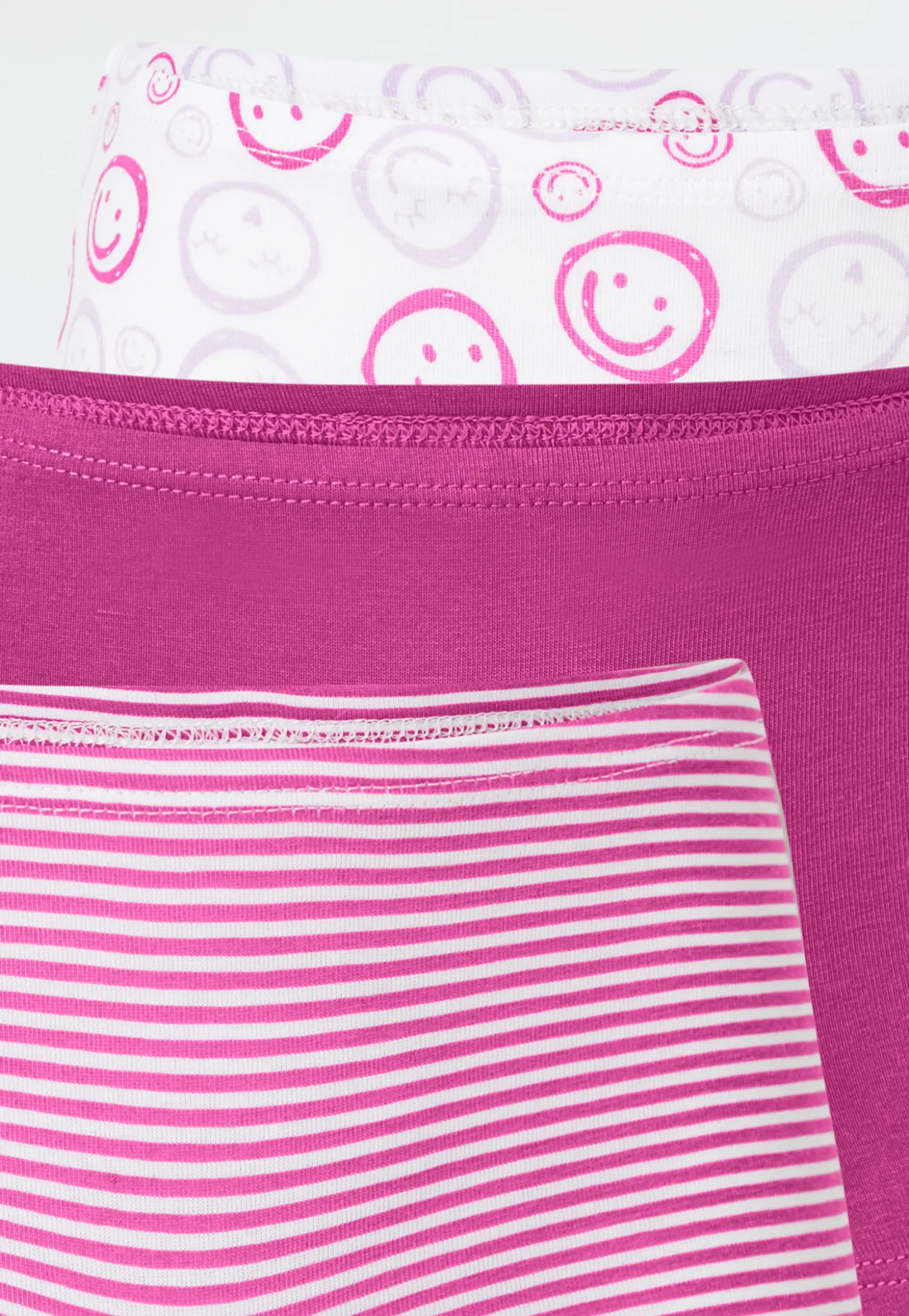 Shorts 3er-Pack Ringel Smiley mehrfarbig - 95/5