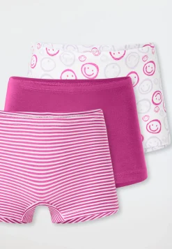 Shorts 3er-Pack Ringel Smiley mehrfarbig - 95/5
