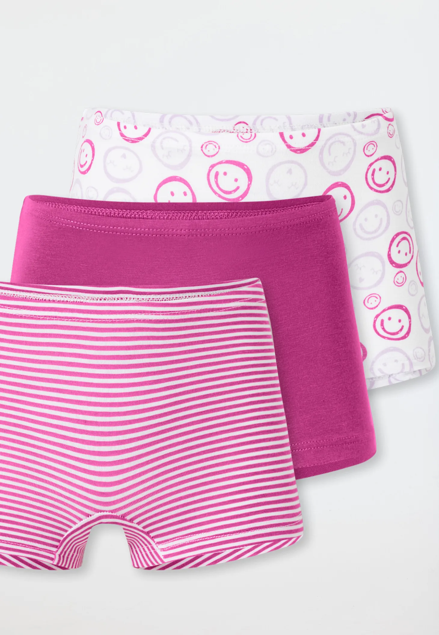 Shorts 3er-Pack Ringel Smiley mehrfarbig - 95/5
