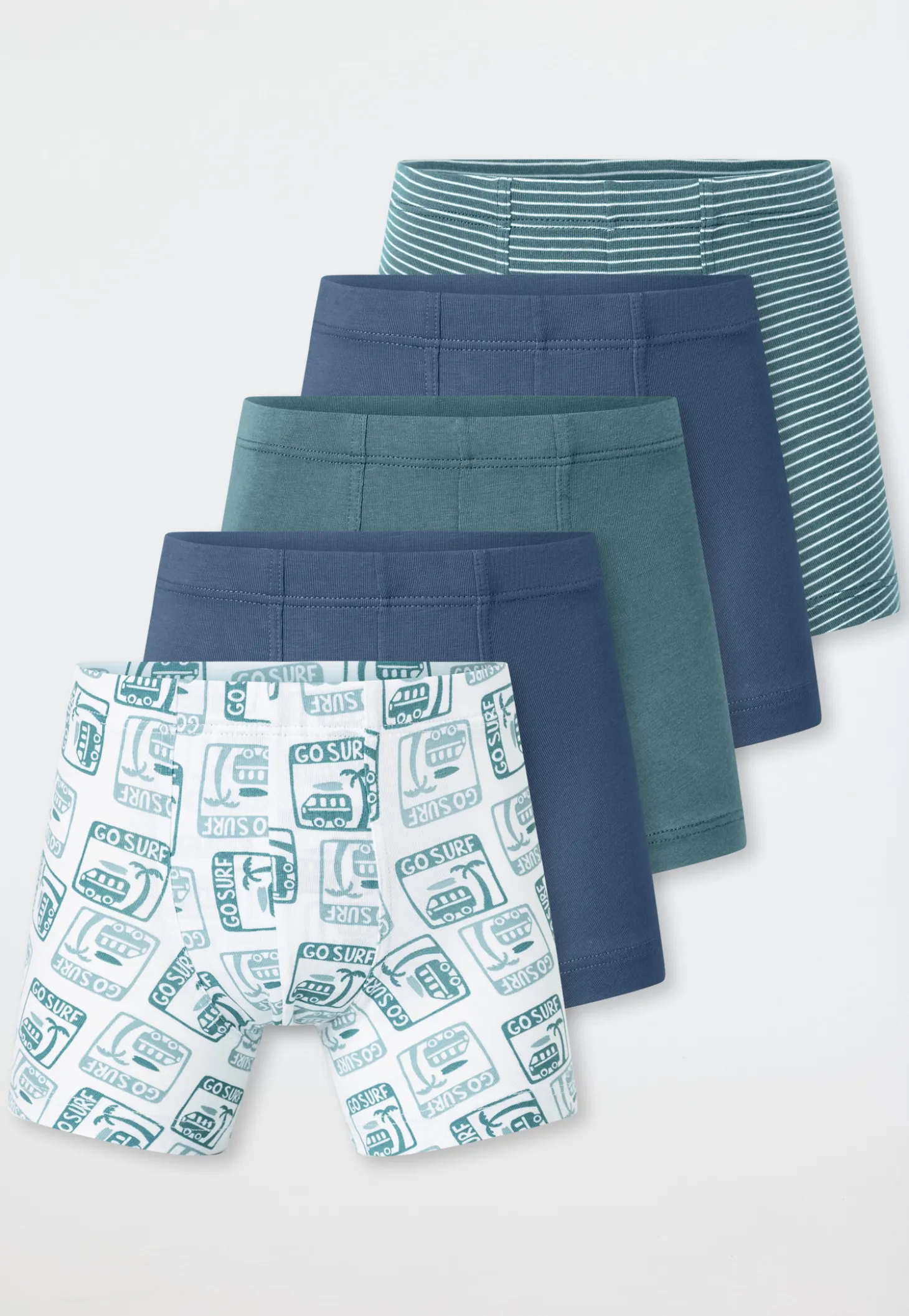 Shorts 5er-Pack Ringel Surfer mehrfarbig - 95/5