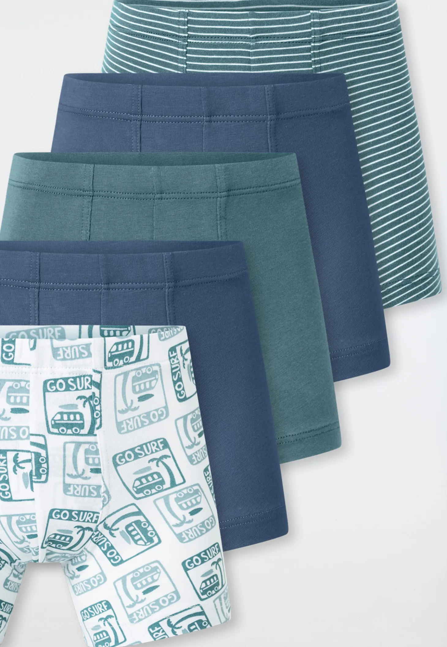Shorts 5er-Pack Ringel Surfer mehrfarbig - 95/5