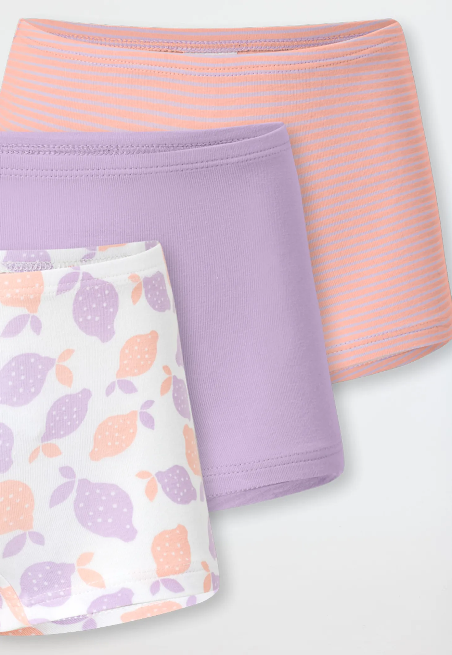 Shorts 3er-Pack Ringel Zitronen mehrfarbig - 95/5
