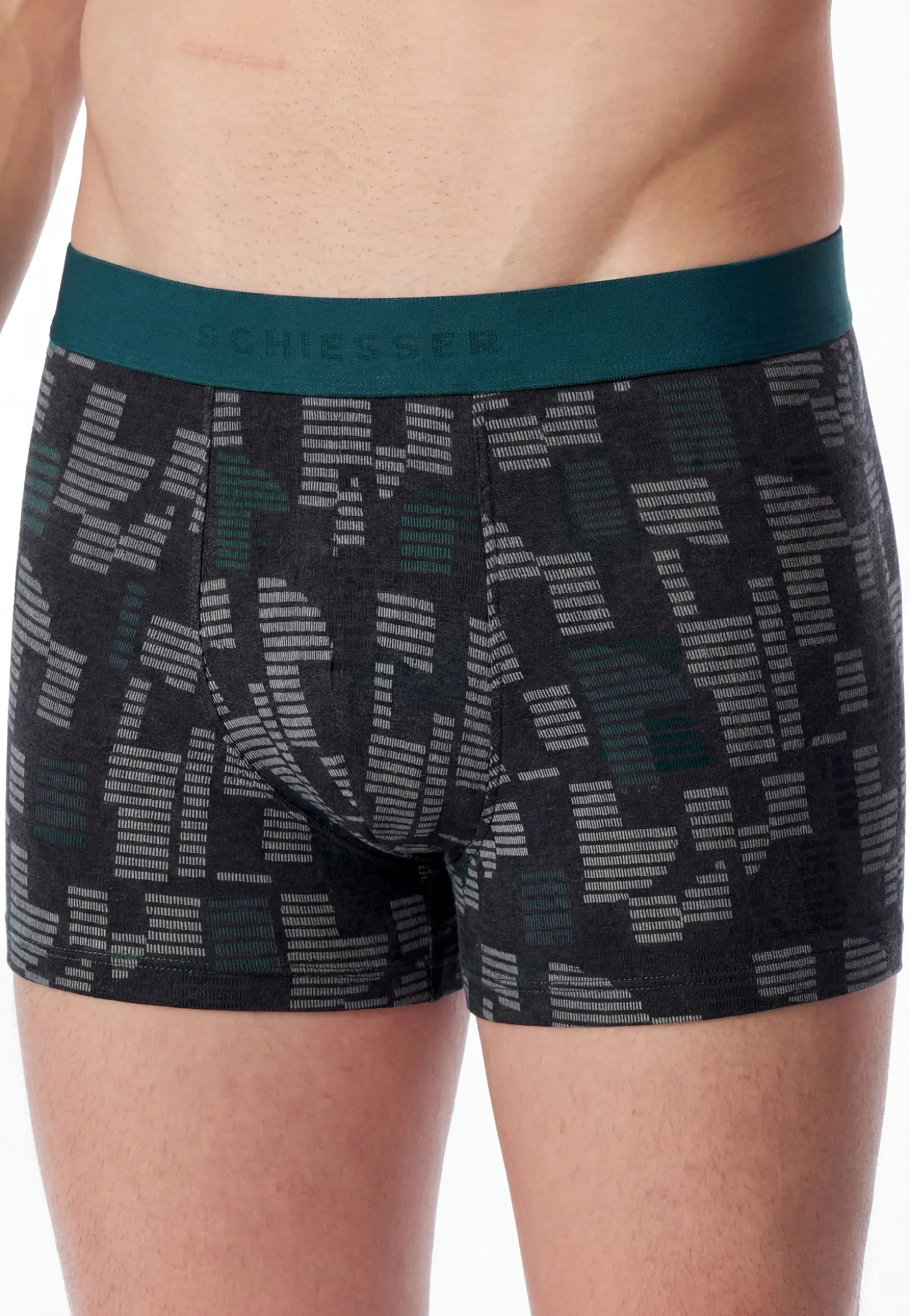 Shorts 5er-Pack schwarz/ grün gemustert - 95/5