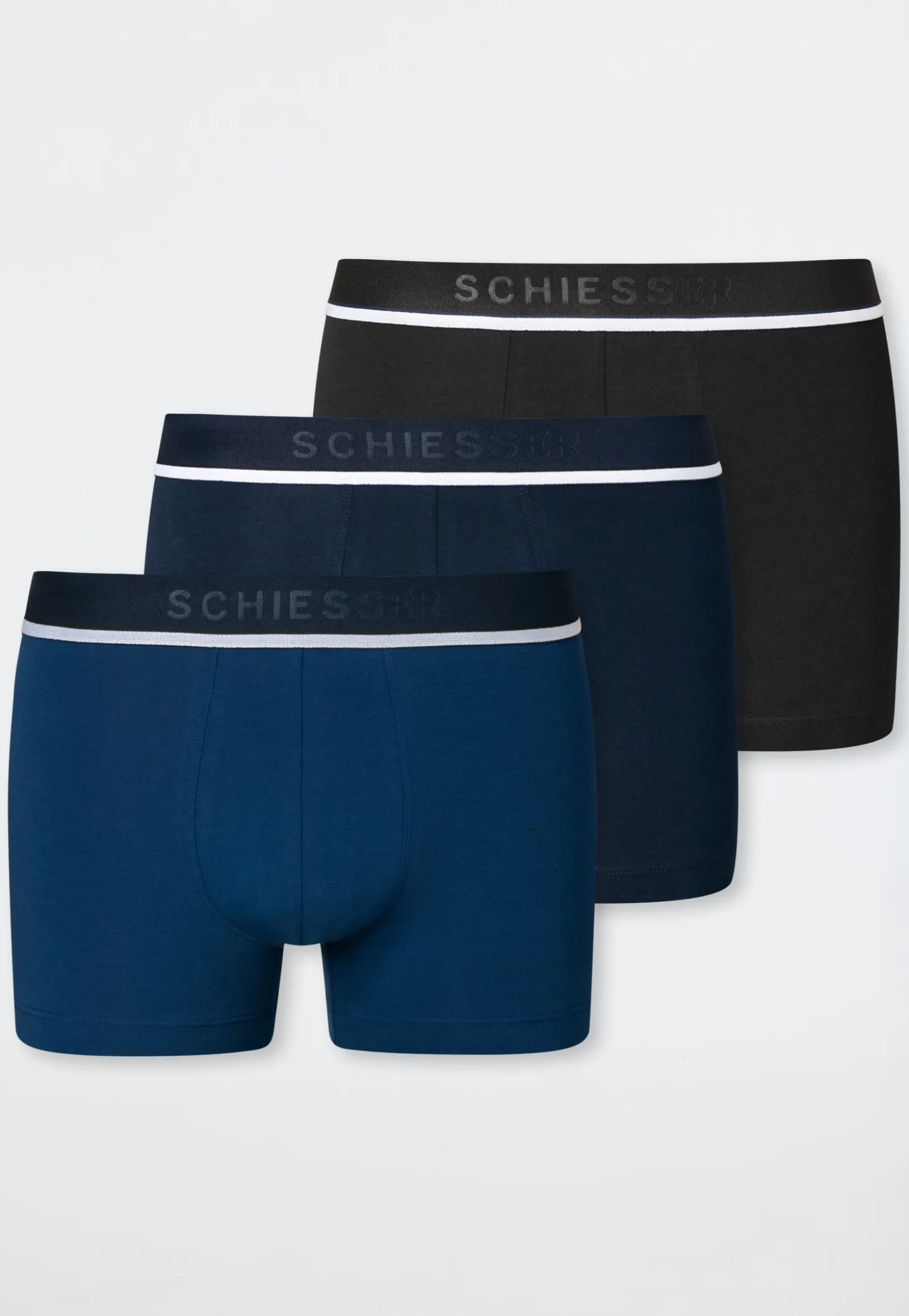 Shorts 3er-Pack Webgummibund blau/schwarz - 95/5