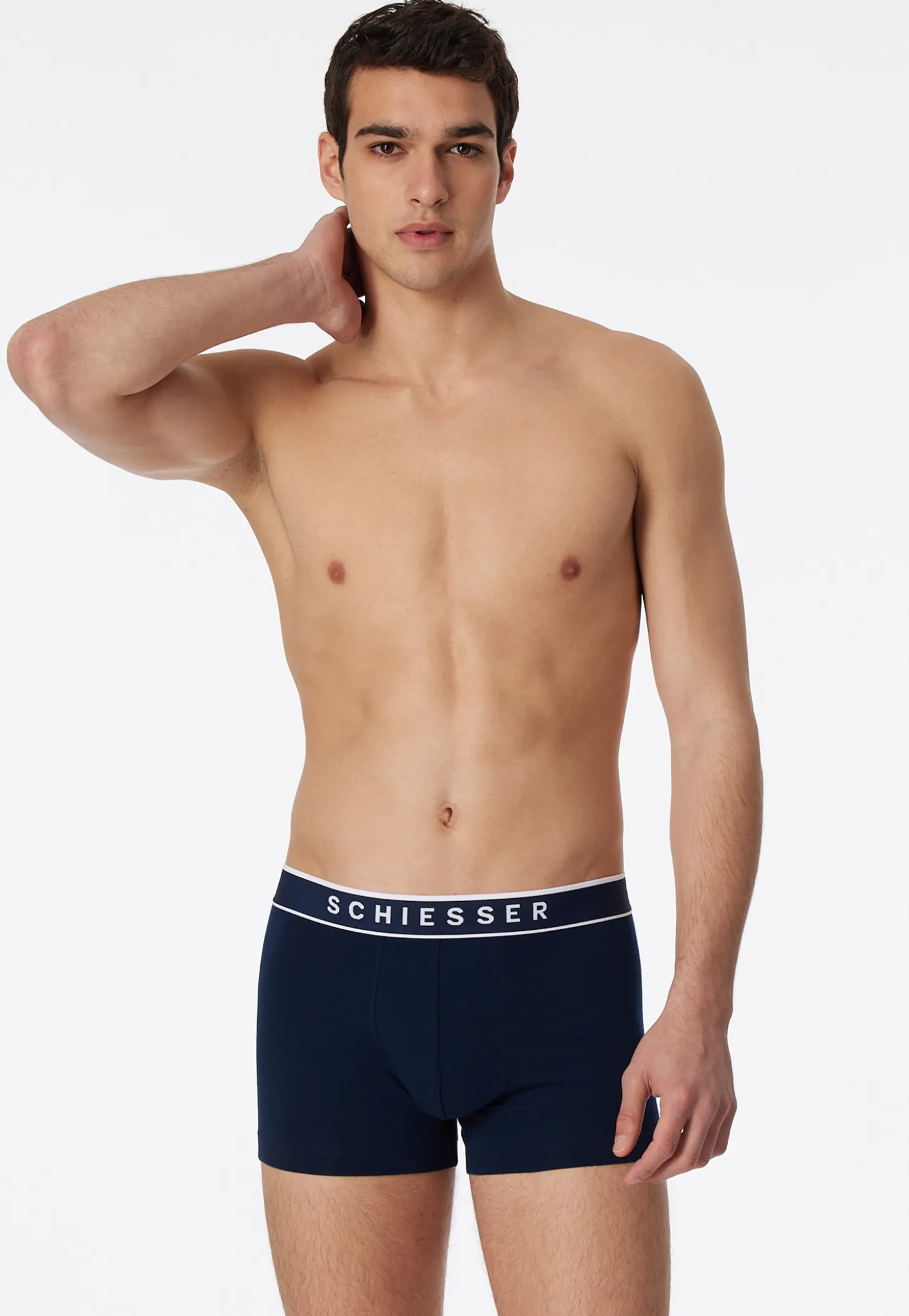 Shorts 3er-Pack Webgummibund dunkelblau - 95/5