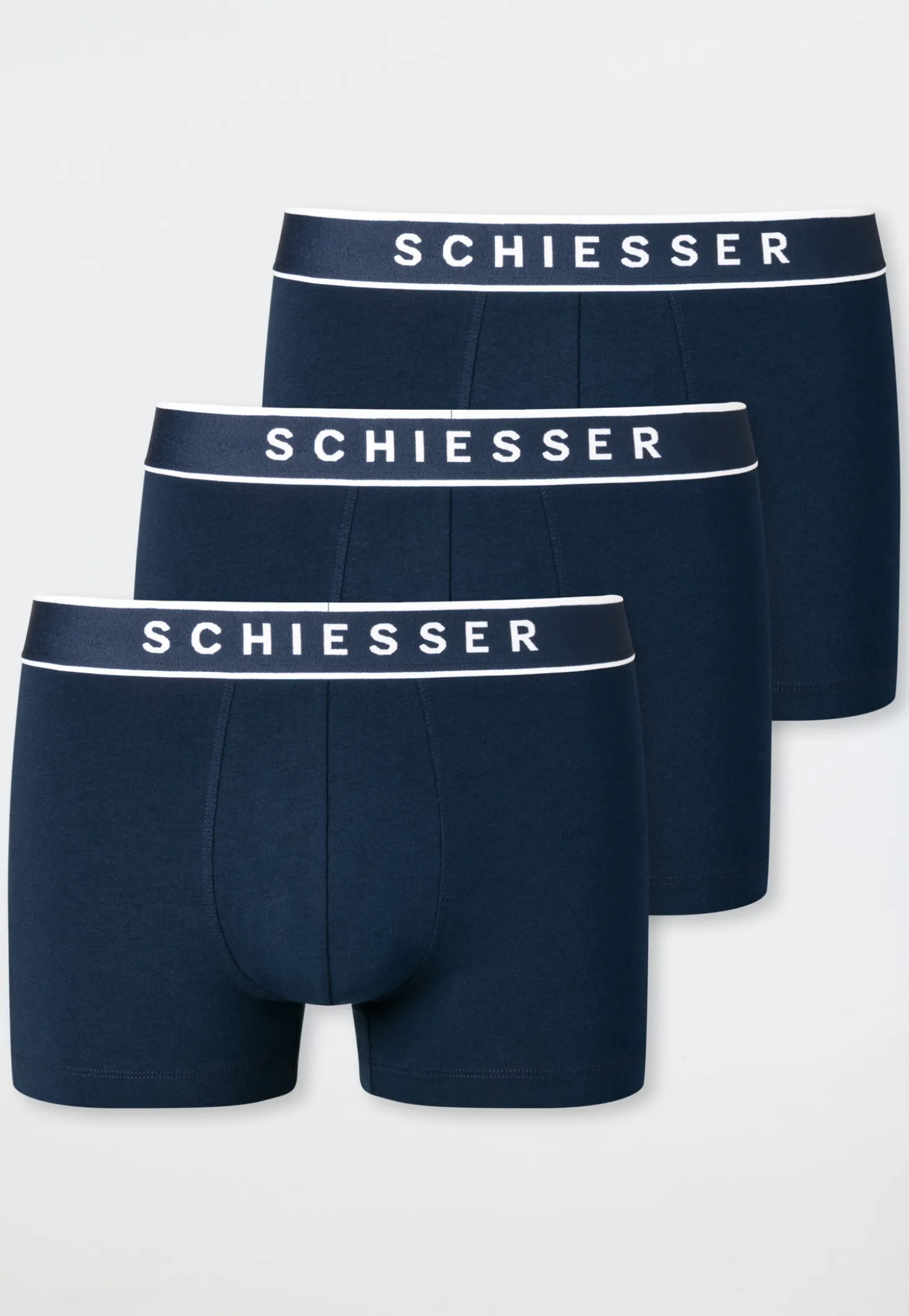 Shorts 3er-Pack Webgummibund dunkelblau - 95/5