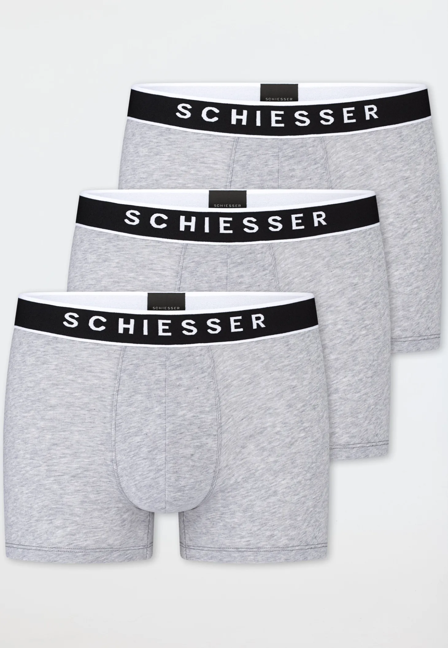 Shorts 3er-Pack Webgummibund grau-meliert - 95/5