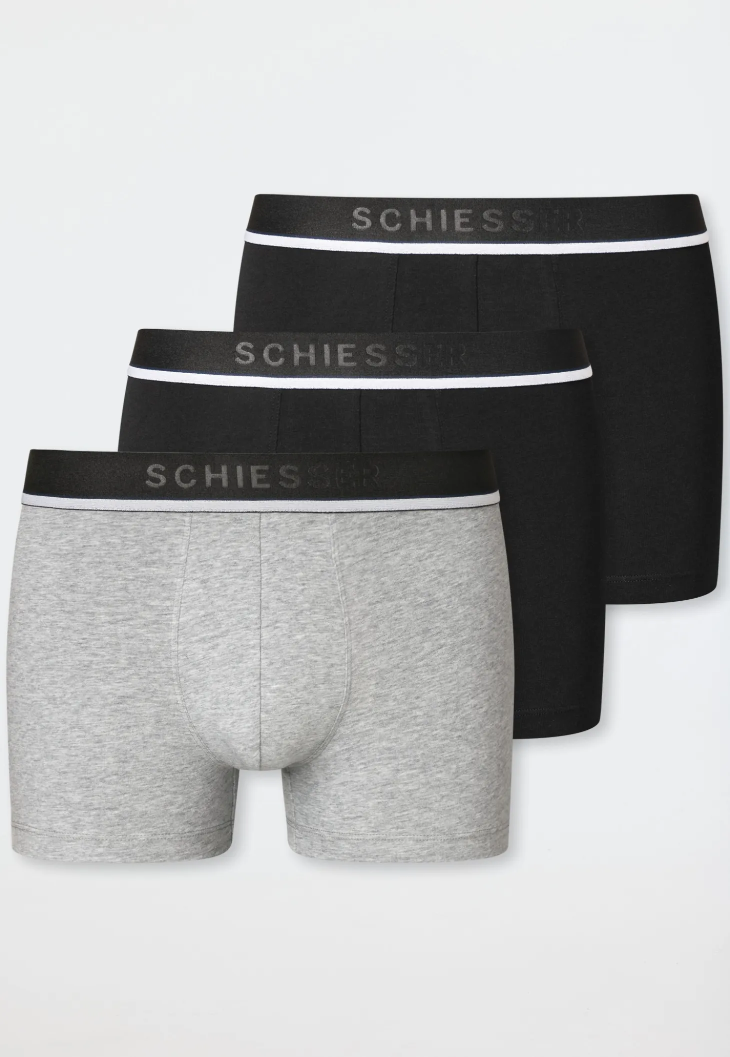 Shorts 3er-Pack Webgummibund schwarz/grau - 95/5
