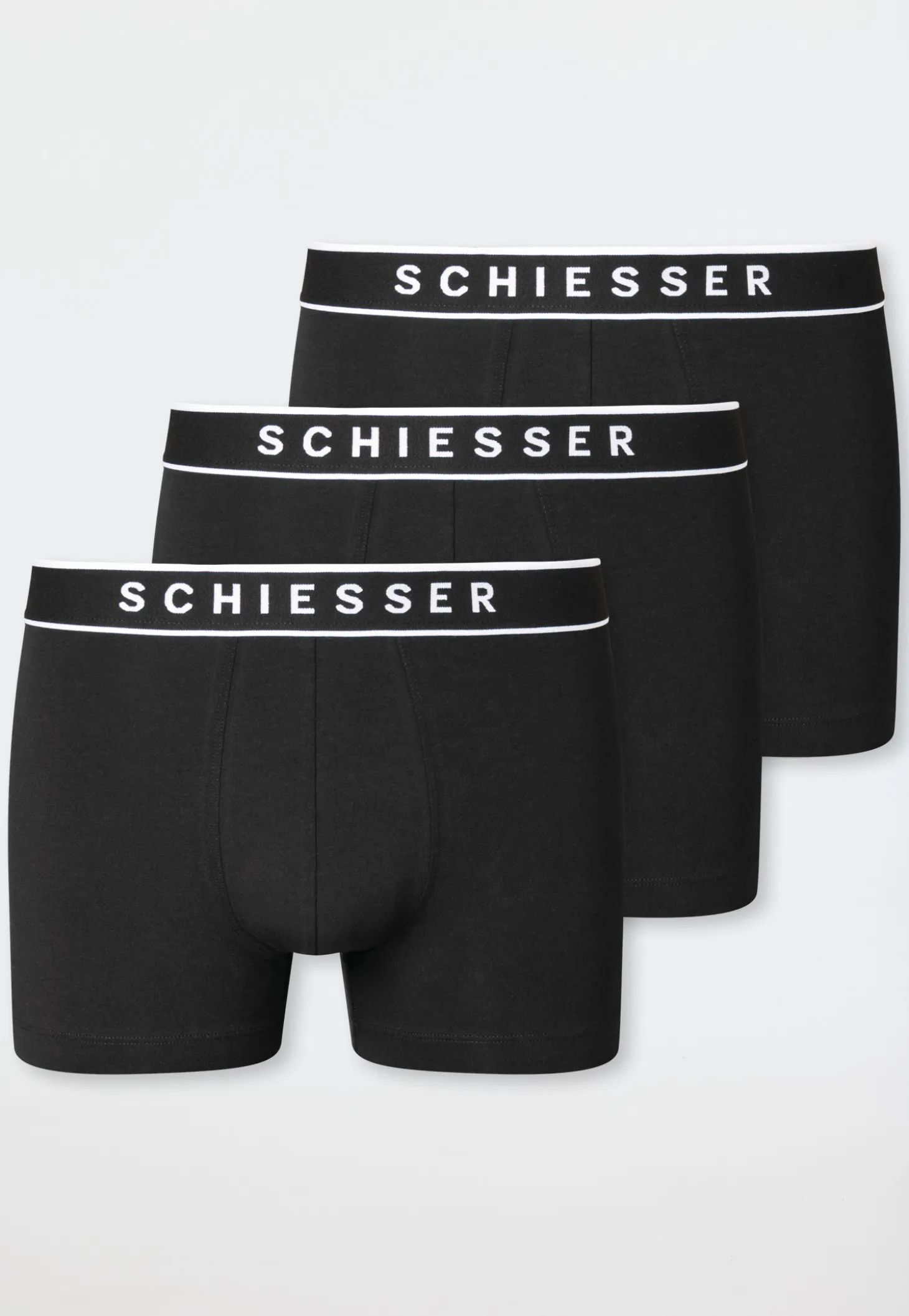 Shorts 3er-Pack Webgummibund schwarz - 95/5