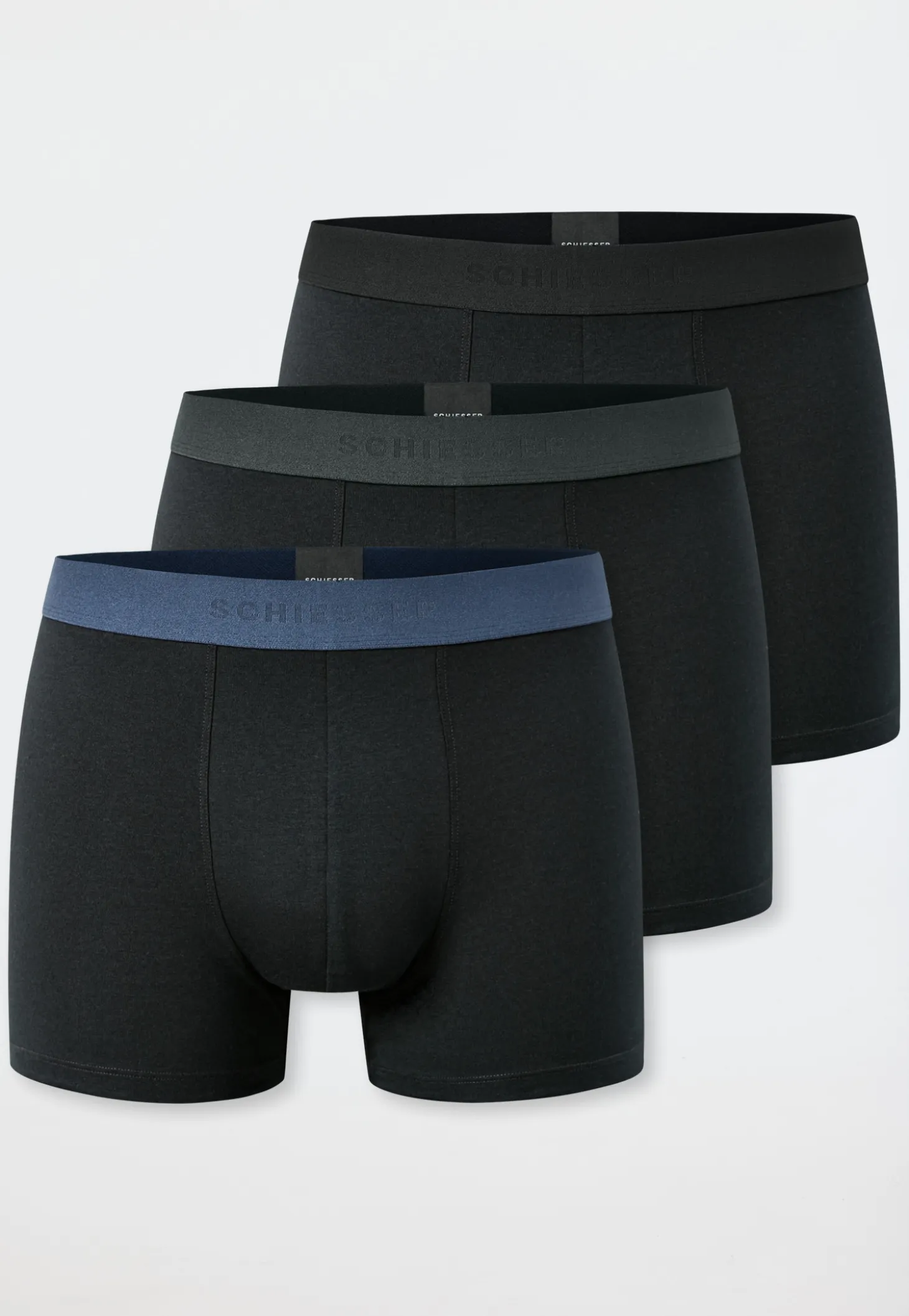 Shorts 3er-Pack Webgummibund schwarz - 95/5