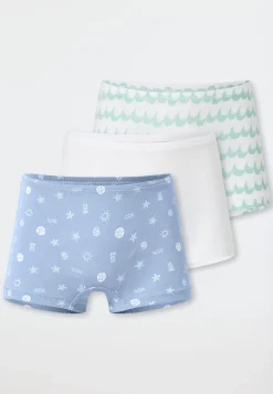Shorts 3er-Pack Wellen Muscheln mehrfarbig - 95/5