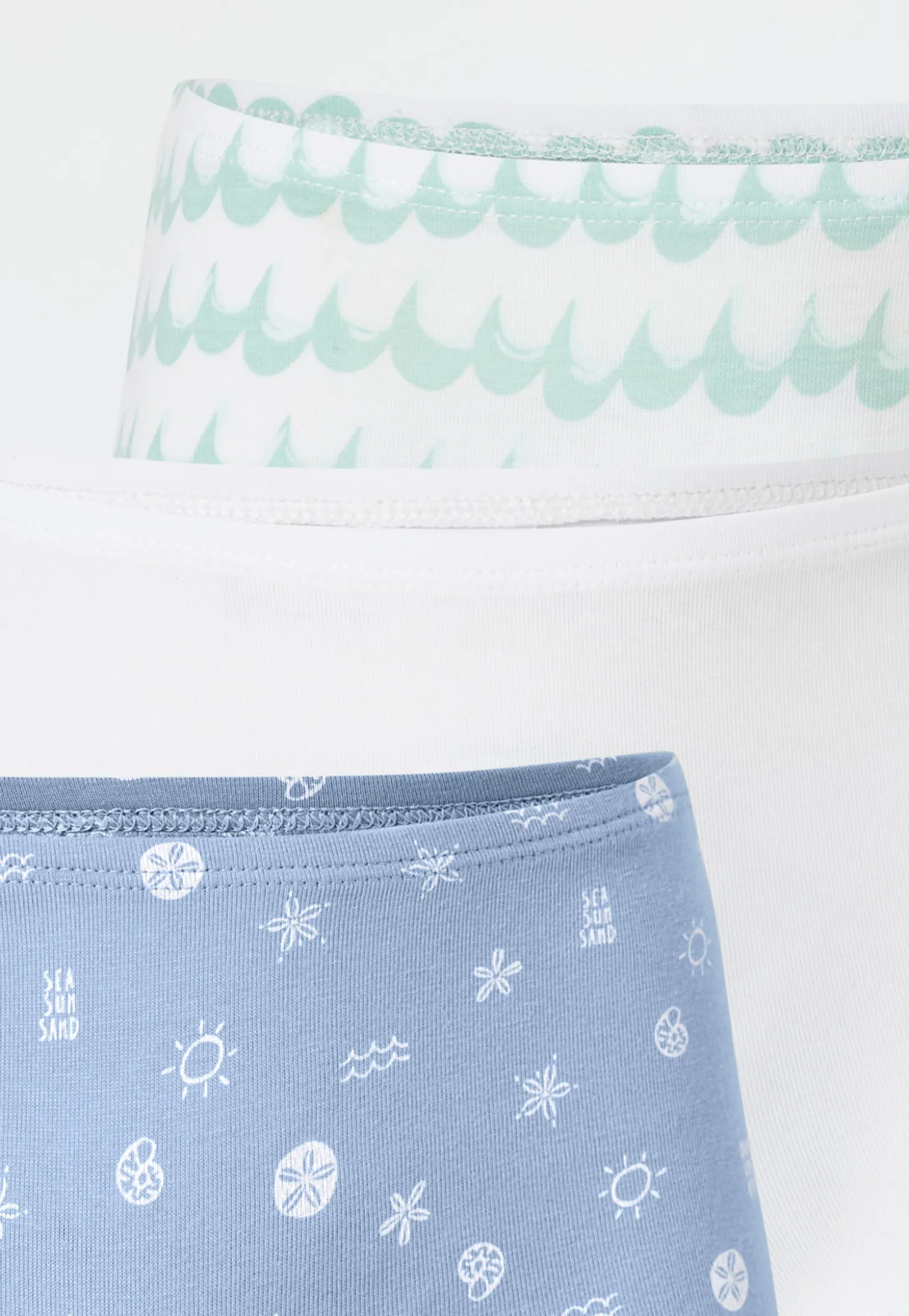 Shorts 3er-Pack Wellen Muscheln mehrfarbig - 95/5