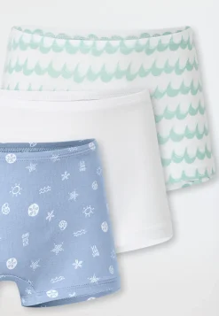 Shorts 3er-Pack Wellen Muscheln mehrfarbig - 95/5