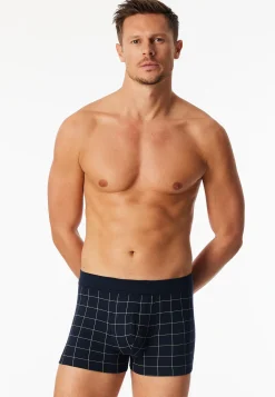 Shorts Feininterlock kariert nachtblau - Fine Interlock