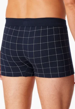 Shorts Feininterlock kariert nachtblau - Fine Interlock