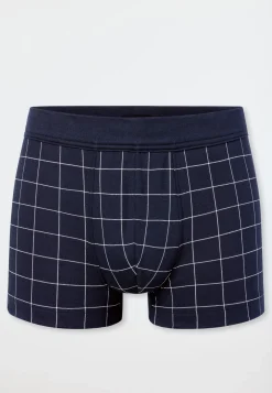 Shorts Feininterlock kariert nachtblau - Fine Interlock