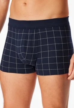 Shorts Feininterlock kariert nachtblau - Fine Interlock