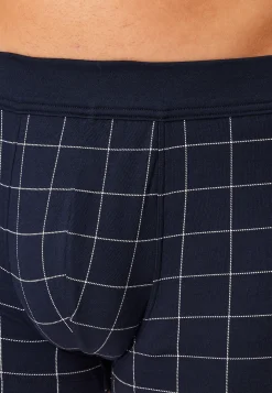 Shorts Feininterlock kariert nachtblau - Fine Interlock
