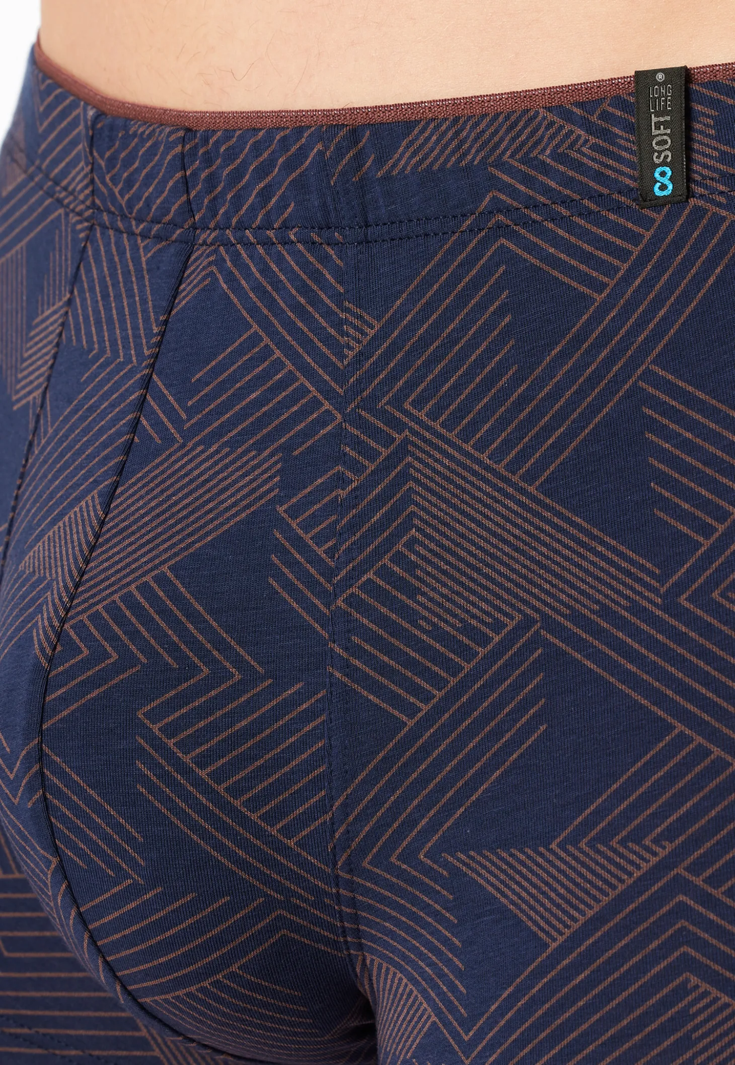Shorts Modal gemustert braun - Long Life Soft