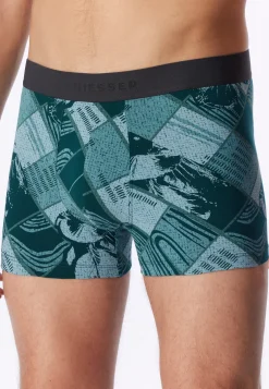 Shorts tiefseegrün gemustert - 95/5