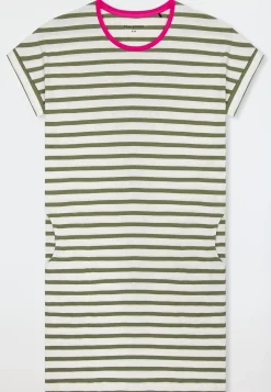 Sleepshirt kurzarm Streifen linde - Casual Essentials
