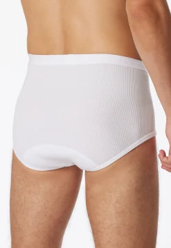 Slip mit Eingriff Doppelripp weiß - Original Classics