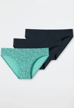 Slips 3er-Pack dunkelblau/schwarze Punkte auf Mint - 95/5