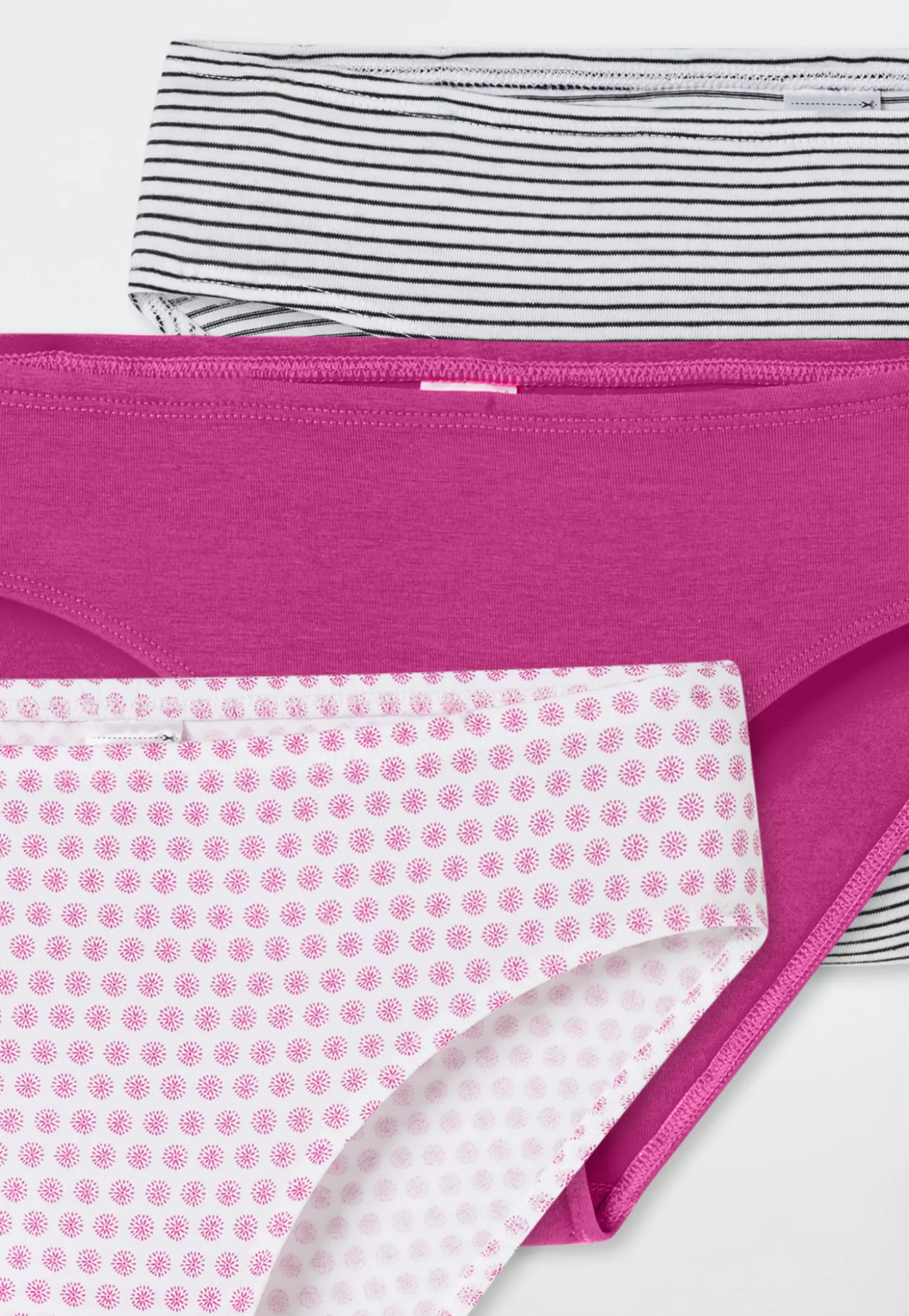 Slips 3er-Pack Ringel Blümchen mehrfarbig - 95/5