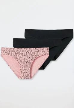 Slips 3er-Pack schwarz/schwarze Punkte auf Powder Pink - 95/5
