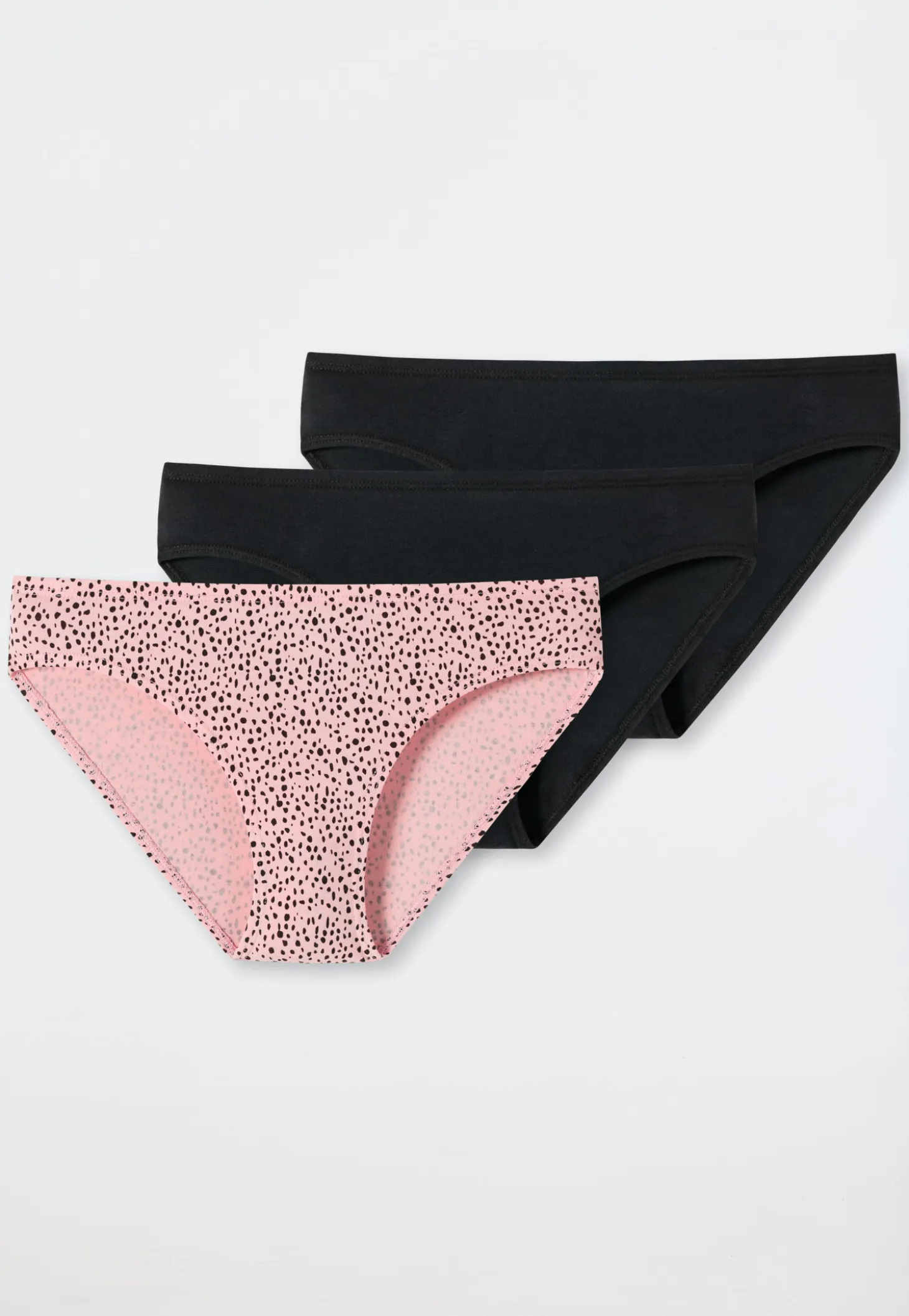 Slips 3er-Pack schwarz/schwarze Punkte auf Powder Pink - 95/5