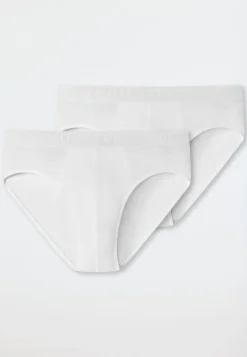 Slips 2er-Pack Webgummibund weiß - 95/5