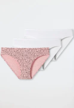 Slips 3er-Pack weiß/schwarze Punkte auf Powder Pink - 95/5