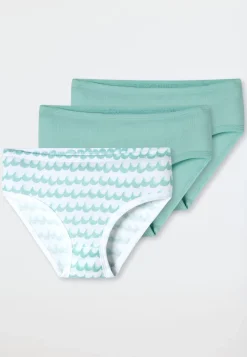 Slips 3er-Pack Wellen türkis - Fine Rib