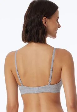 Soft-BH Doppelripp herausnehmbare Pads grau meliert - Pure Rib