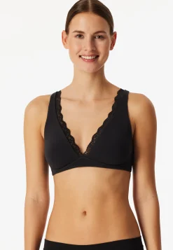Soft-BH gemoldet ohne Bügel Spitze schwarz - Unique Cotton