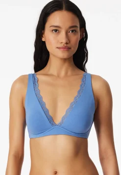 Soft-BH gemoldet ohne Bügel Spitze aqua - Unique Cotton