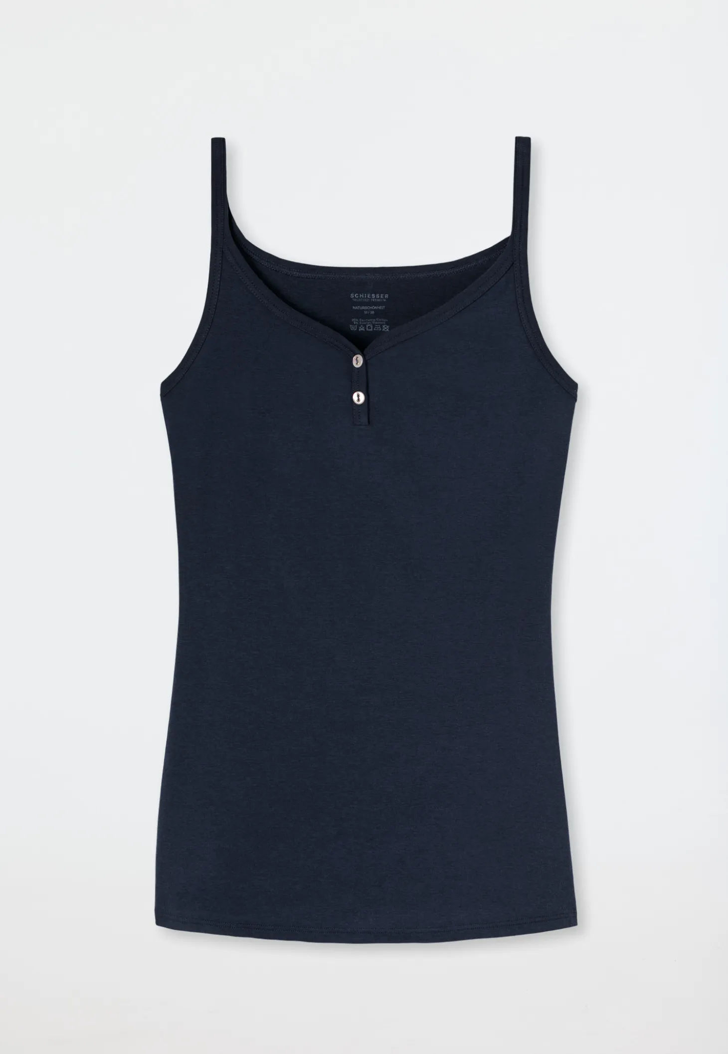 Spaghettitop Feinripp nachtblau - Naturschönheit