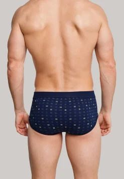 Sportslips mit Eingriff 2er-Pack navy blau kariert - Essentials