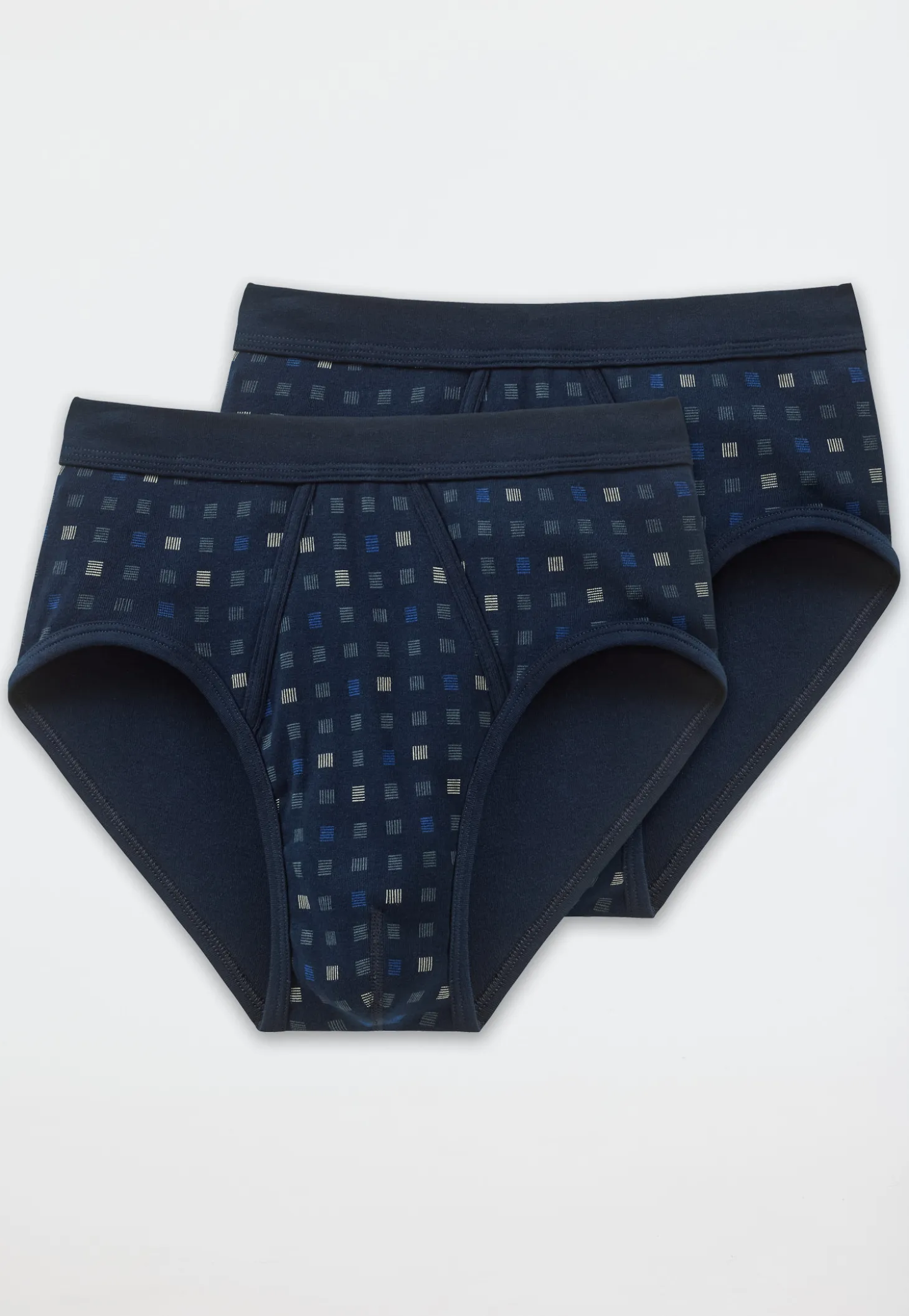 Sportslips mit Eingriff 2er-Pack navy blau kariert - Essentials