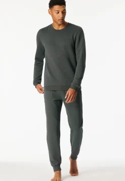 Sweatshirt dunkelgrün gemustert - Mix+Relax